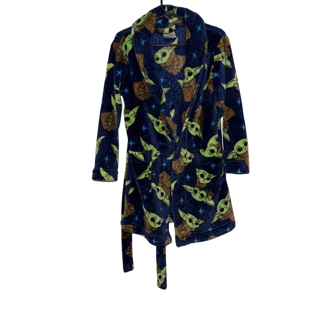 Star Wars Kids Bathrobe Grogu Baby Yoda Design  Size 4/5 Blue/Brown